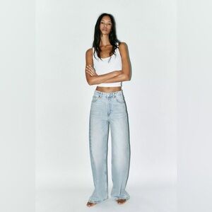 NWT Zara High Rise Full Length Light Blue Women's Jeans